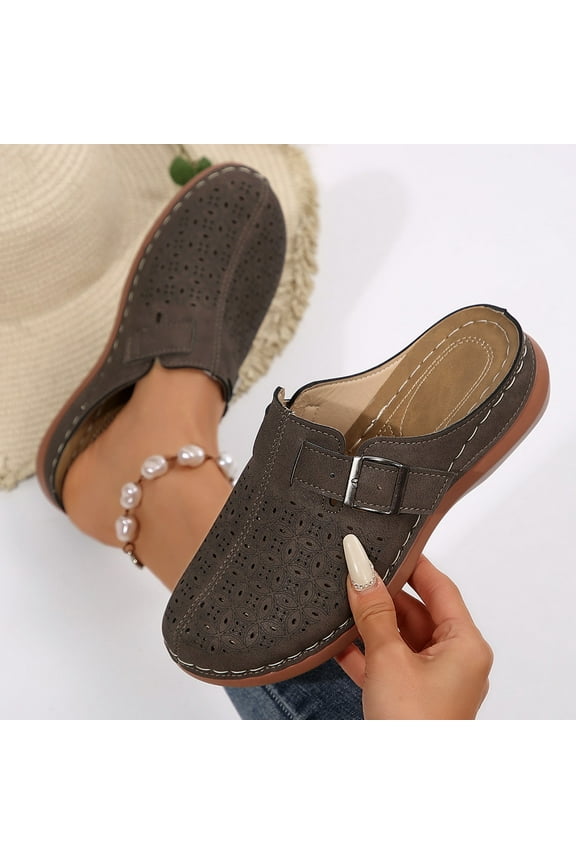 Clogs for Women Mules Shoes: Comfortable Arch Support Closed Toe Sandals Backless Low Wedge Slip on Shoes