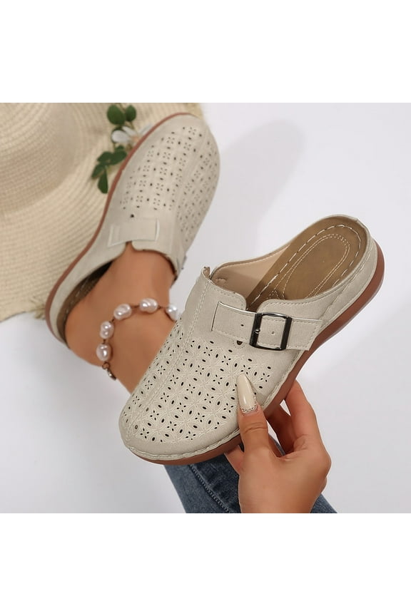 Clogs for Women Mules Shoes: Comfortable Arch Support Closed Toe Sandals Backless Low Wedge Slip on Shoes