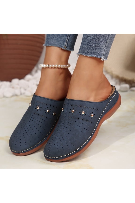 Closed Toe Clogs for Women Slip-On Mules: Comfortable Women's Mule & Clog with Carved Floral Design