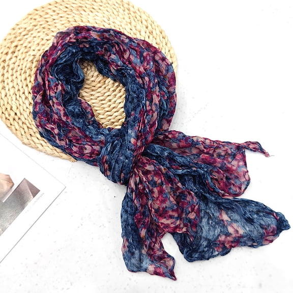 Karight Cotton Linen Scarfs for Women Winter Soft Print Shawl Wraps Holiday Scarf for Travel Going Out Vintage Head Wrap