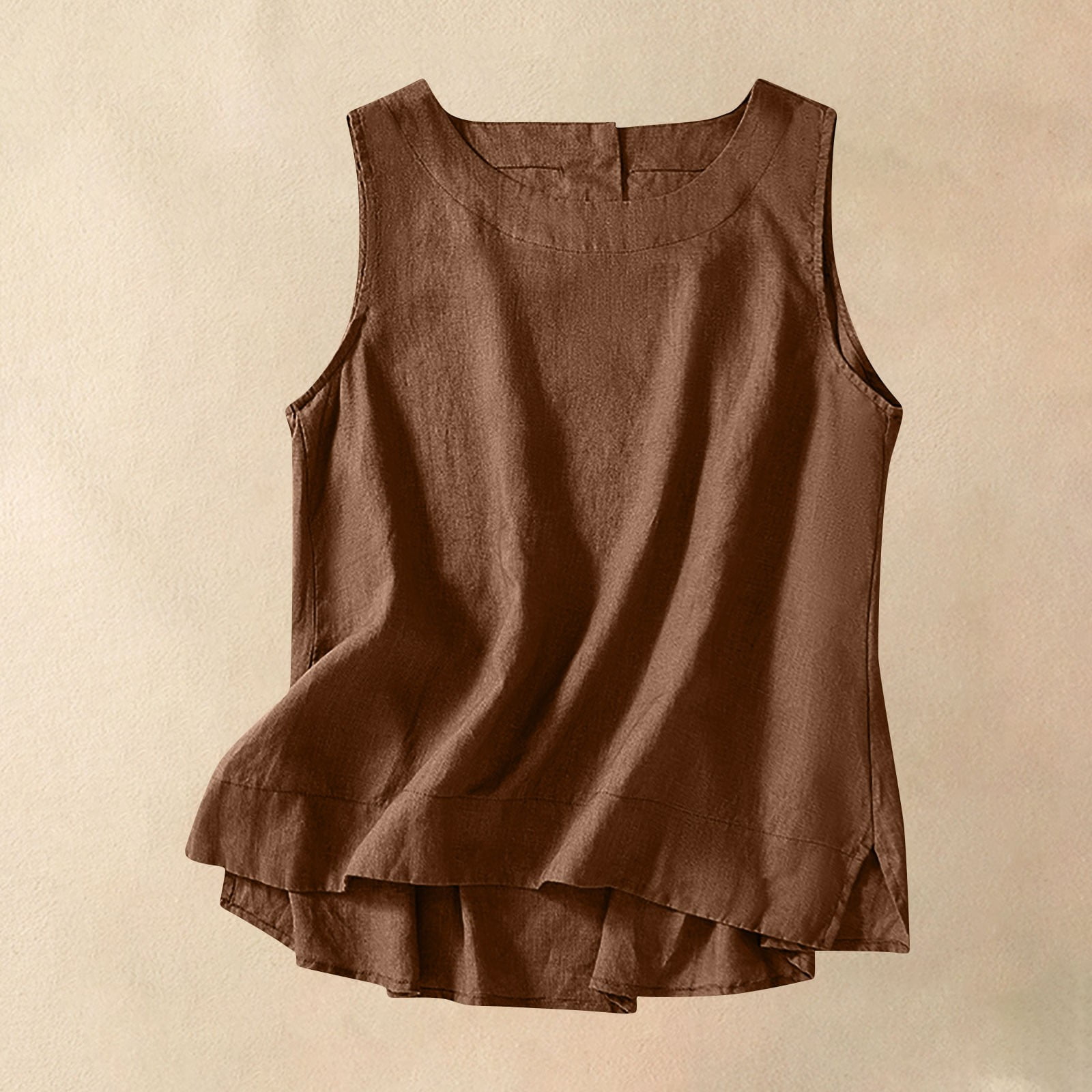 Karight Cotton Linen Tank Tops for Women Summer Vacation Lounge