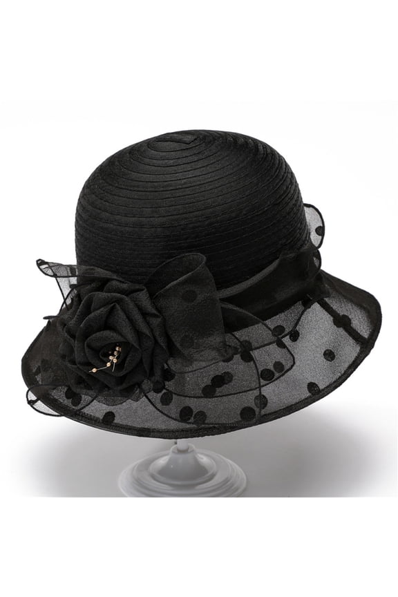 Dress Hats for Women Fashionable Sun Fascinators Hat Women's Wide Brim Church Bridal Tea Party Wedding Hat
