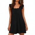 thumbnail image 1 of Karight Fashion Women's Casual Comfortable Sleeveless Fold Solid Dress, 1 of 6