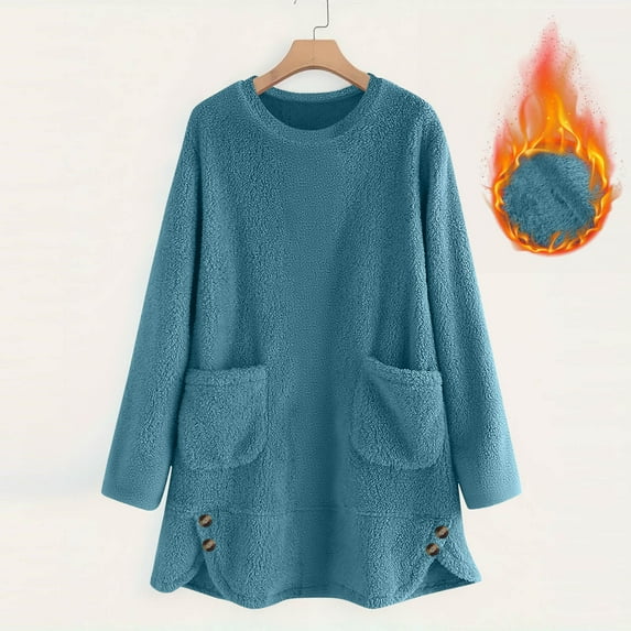 Karight Fashion Women's Casual Long Sleeve Round Neck Collar Blouse Ladies Loose Sweatshirt Tops Blouse