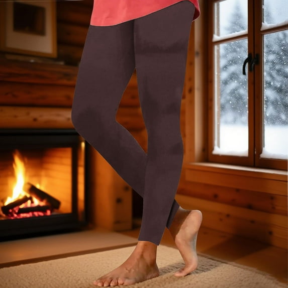 Karight Fleece Lined Leggings Women Short Fuzz High Waisted Soft Yoga Pants Winter Thermal Warm Leggings 2025 Fashion