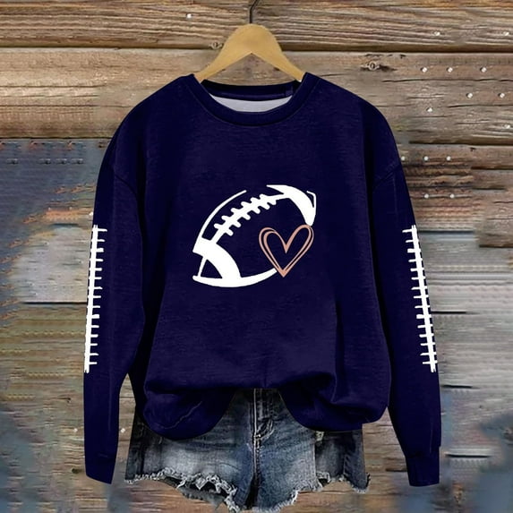 Karight Football Funny Sweatshirt For Women Graphic Print Sunday Casual Long Sleeve Crewneck 2025 Fall Pullover