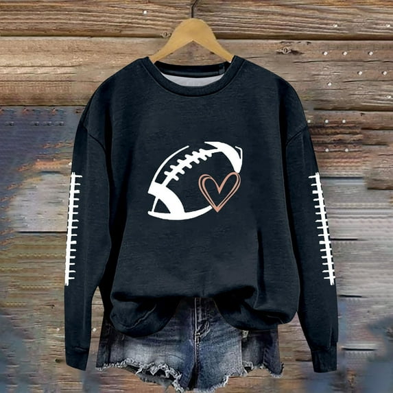 Karight Football Funny Sweatshirt For Women Graphic Print Sunday Casual Long Sleeve Crewneck 2025 Fall Pullover