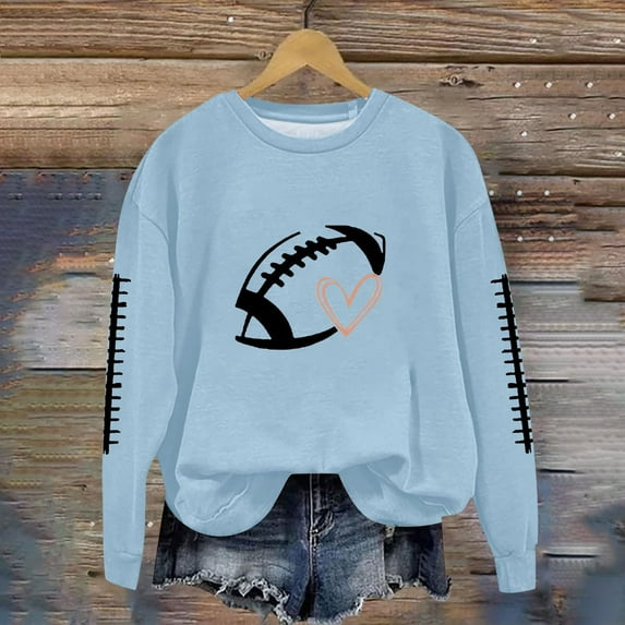 Karight Football Funny Sweatshirt For Women Graphic Print Sunday Casual Long Sleeve Crewneck 2025 Fall Pullover