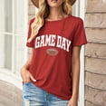 thumbnail image 1 of Karight Football Shirts for Women Game Day T Shirts Football Outfits Funny Graphic Tee Casual Short Sleeve Tee Shirts, 1 of 4