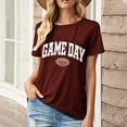 thumbnail image 1 of Karight Football Shirts for Women Game Day T Shirts Football Outfits Funny Graphic Tee Casual Short Sleeve Tee Shirts, 1 of 4