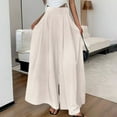 thumbnail image 1 of Karight Ladies' Casual Loose Solid Color Wide Leg Pleated High Waisted Pants, 1 of 4