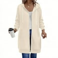 thumbnail image 1 of Karight Long Hoodies for Women Zip Up Double Zipper Fleece Jacket Tunic Sweatshirts Fall Winter Fashion Clothes, 1 of 8