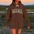 thumbnail image 1 of Karight Mama Sweatshirt Casual Long Sleeve Hoodies Fall Loose Mom Gift Drawstring Pullover Tops with Pockets, 1 of 5