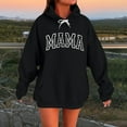 thumbnail image 1 of Karight Mama Sweatshirt Casual Long Sleeve Hoodies Fall Loose Mom Gift Drawstring Pullover Tops with Pockets, 1 of 5