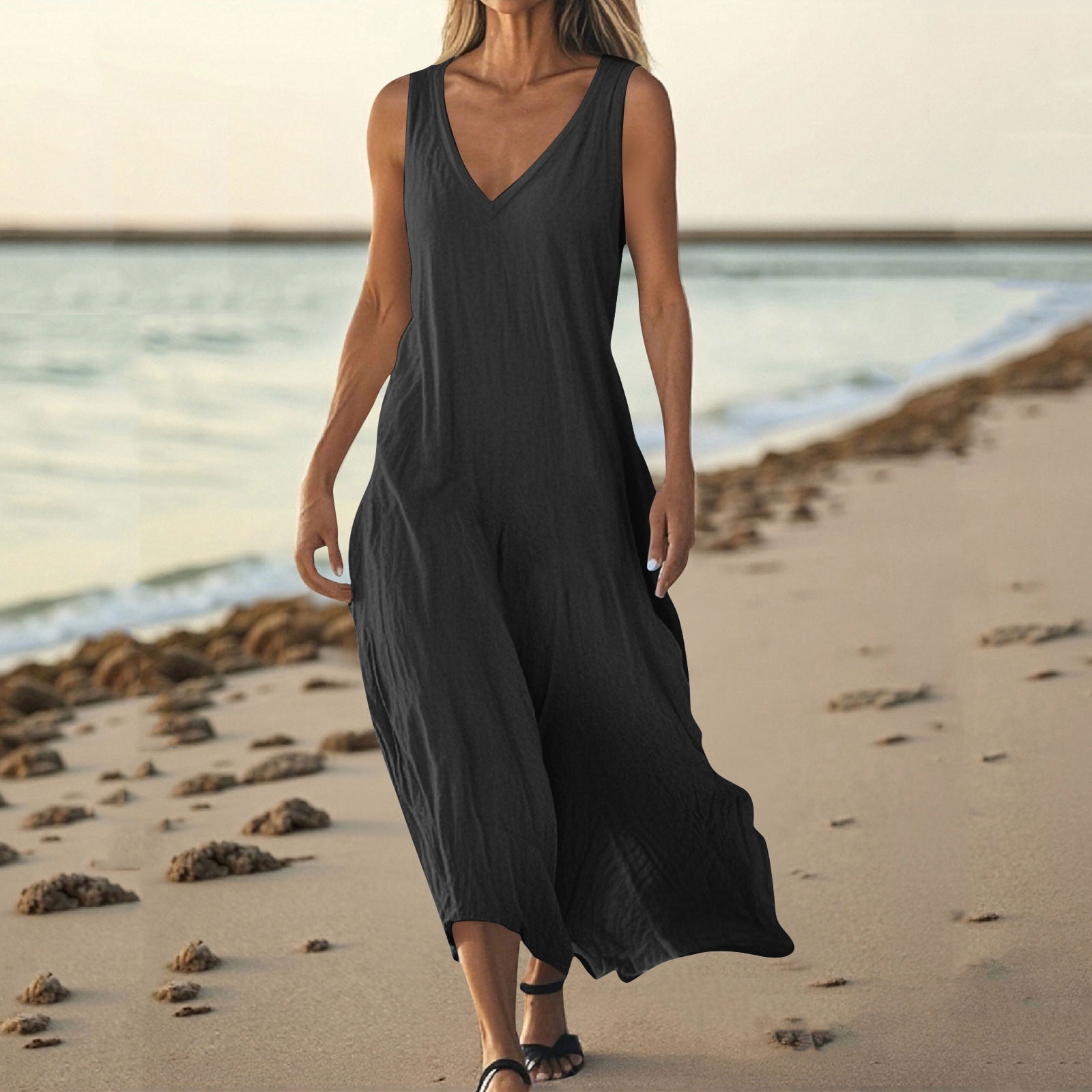 knee length dresses for ladies Oversized Boho Top 'Olivia' from Linen Gauze main image 0