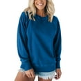 thumbnail image 1 of Karight Oversized Sweatshirt for Women Loose Fit Cotton Pullover Vintage Crew Neck Sweatshirts with Pocket Long Sleeve Shirt, 1 of 5