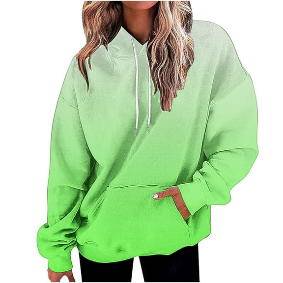 Karight Oversized Sweatshirts for Women Loose Fit Fall Pullover Tops Neon Print Drawstring Hoodies Cute Trendy Clothes 2025