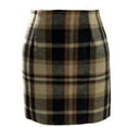 thumbnail image 1 of Karight Plaid Mini Skirts for Women High Waist Fall Winter Bodycon Pencil A-Line Skirt, 1 of 2
