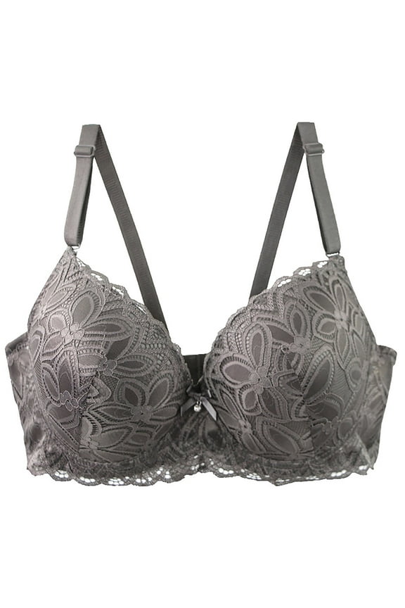 Karight Push Up Bras for Women Add 2 Cups Sexy Lace Cleavage Extra Padded Plunge Bra Underwire