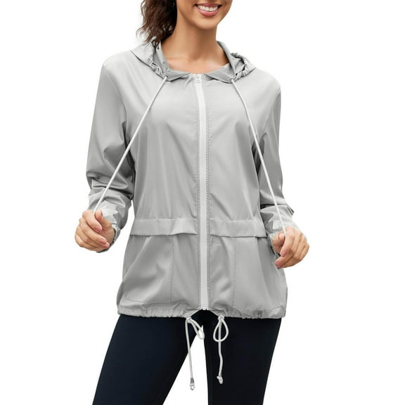 Karight Rain Jacket Women Waterproof Windbreaker Lightweight Rain Jackets with Pockets Packable Raincoats for Women with Hood
