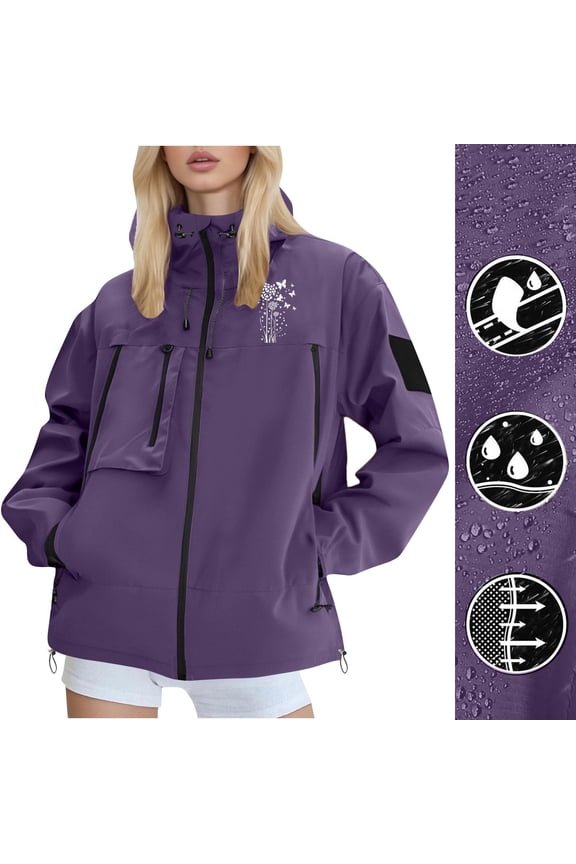 Rain Jackets Women Waterproof Softshell Cycling Fleece Windbreaker Cold Weather Running Jacket Hooded Hiking Coat