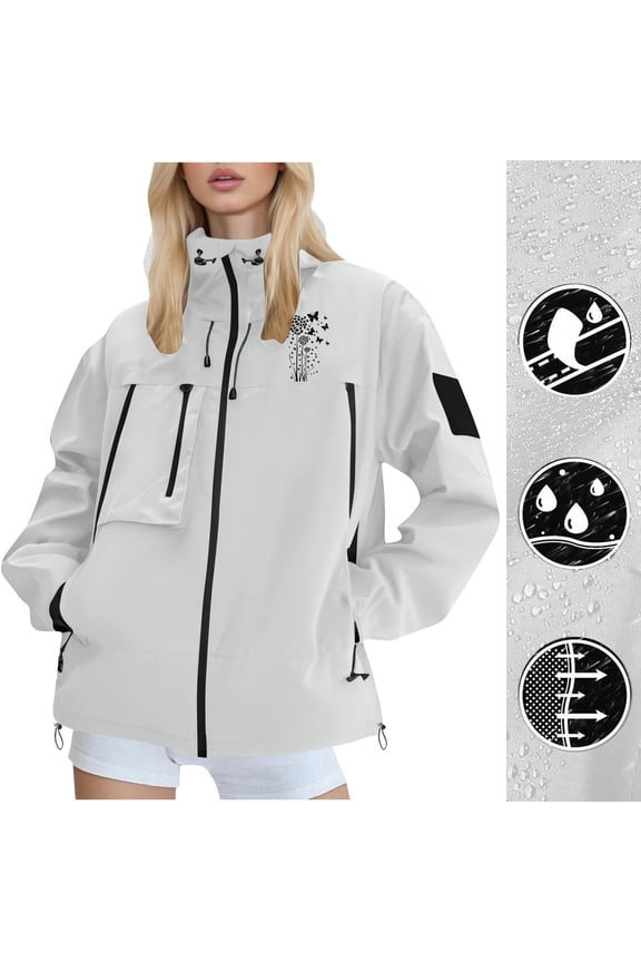 Rain Jackets Women Waterproof Softshell Cycling Fleece Windbreaker Cold Weather Running Jacket Hooded Hiking Coat