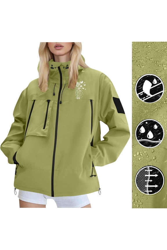 Rain Jackets Women Waterproof Softshell Cycling Fleece Windbreaker Cold Weather Running Jacket Hooded Hiking Coat