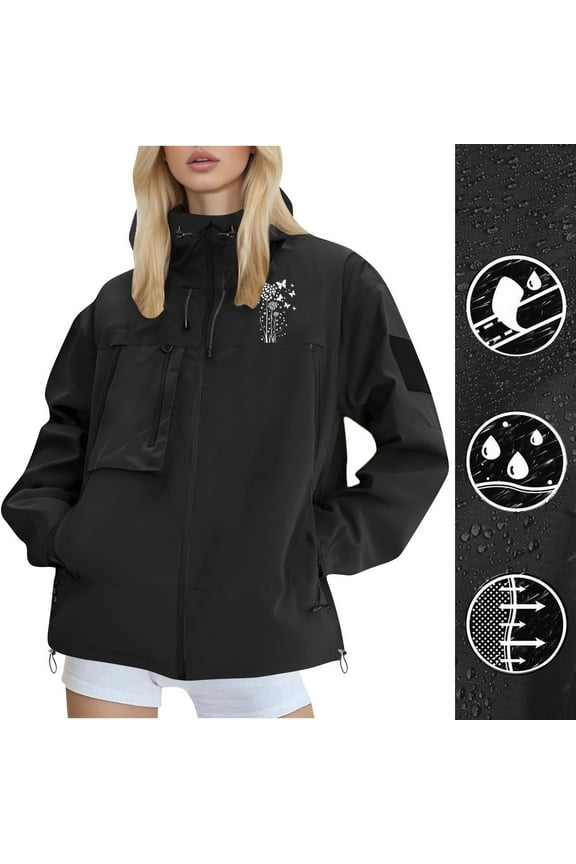 Rain Jackets Women Waterproof Softshell Cycling Fleece Windbreaker Cold Weather Running Jacket Hooded Hiking Coat