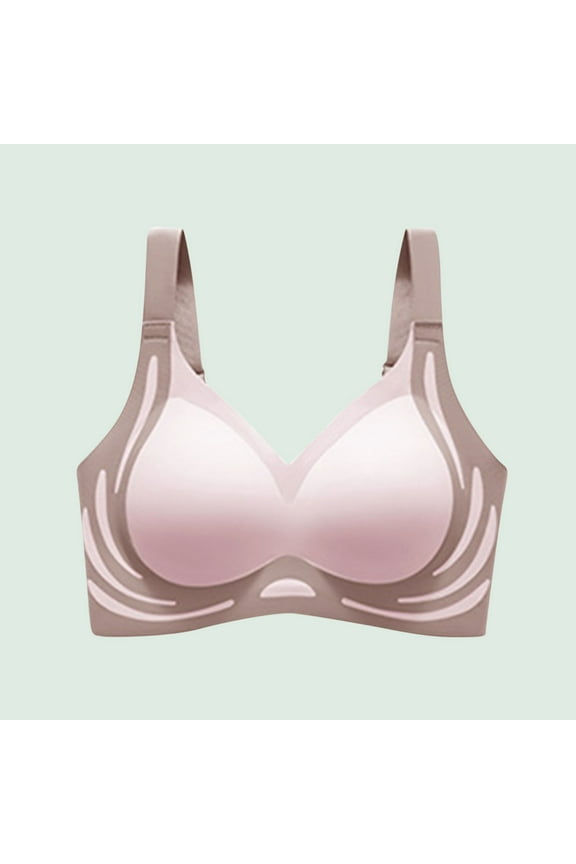 Seamless Bras for Women No Underwire, Fixed Cup Wireless Smooth Underwear Comfort Workout Yoga Bra with Support