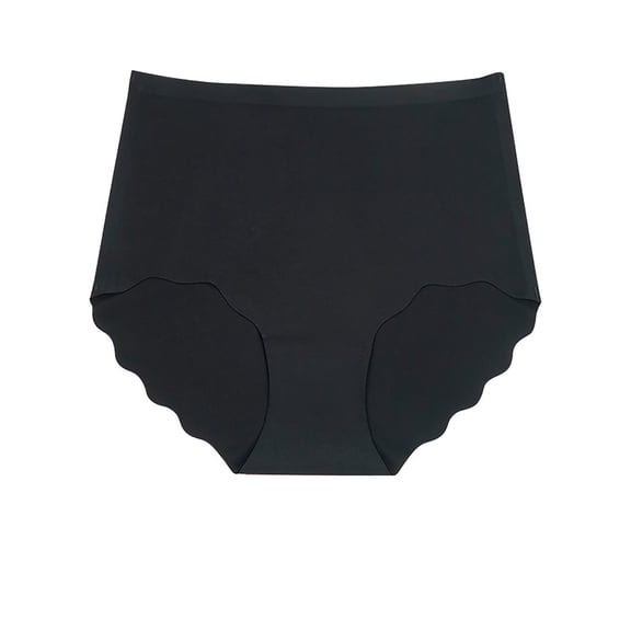 Karight Seamless High Waisted Underwear for Women Cheeky Underwear Wave Edge No Show Bikini Panties Ribbed Panties