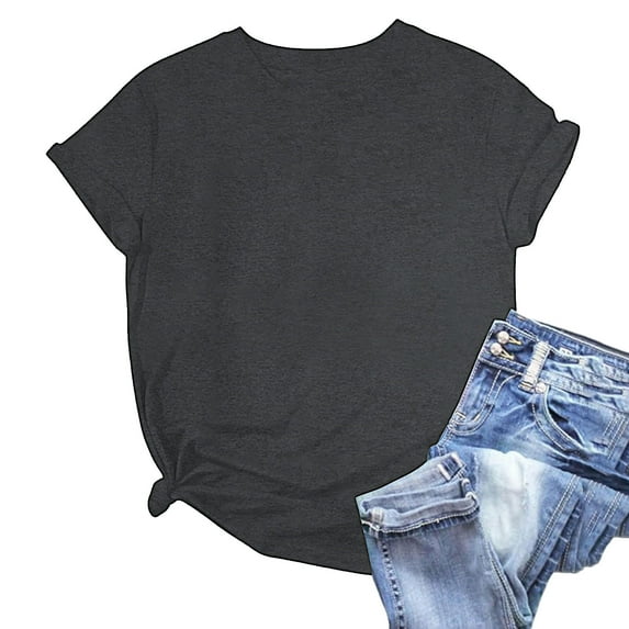 Karight Spring Summer Tops for Women Casual Short Sleeve T Shirts Oversized Tees