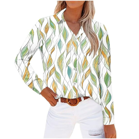Karight Striped Button Down Shirts for Women Dress Shirts Long Sleeve Casual Collared Office Work Shirt with Pocket