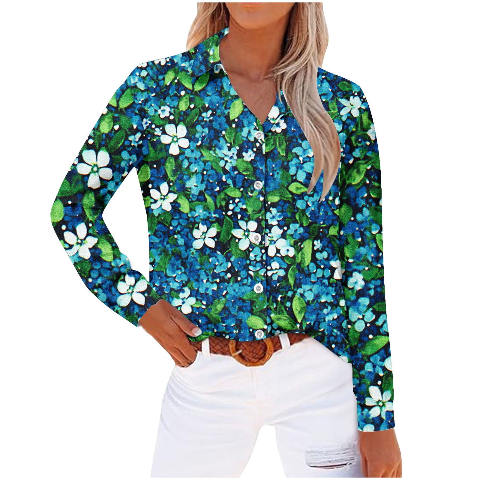Karight Striped Button Down Shirts for Women Dress Shirts Long Sleeve ...