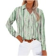 thumbnail image 1 of Karight Striped Button Down Shirts for Women Dress Shirts Long Sleeve Casual Collared Office Work Shirt with Pocket, 1 of 5