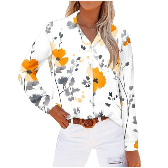 Karight Striped Button Down Shirts for Women Dress Shirts Long Sleeve Casual Collared Office Work Shirt with Pocket