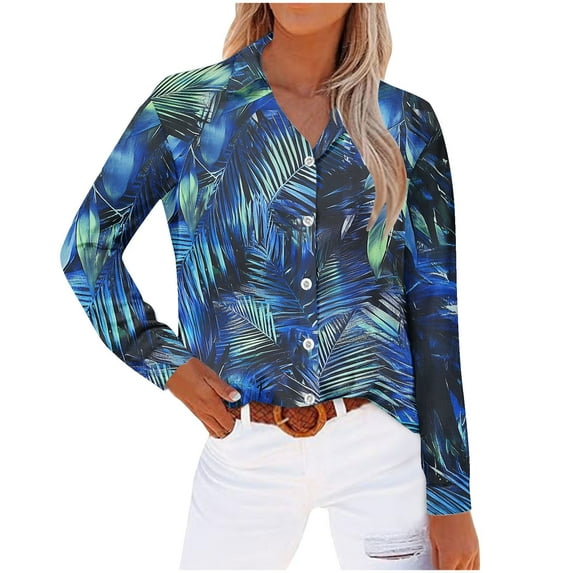 Karight Striped Button Down Shirts for Women Dress Shirts Long Sleeve Casual Collared Office Work Shirt with Pocket