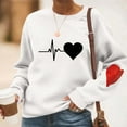 thumbnail image 1 of Karight Sweatshirt for Women Casual Long Sleeve Crewneck Pullover Cute Love Heart Printed Tops Loose Fit Dressy Fall Clothes, 1 of 5