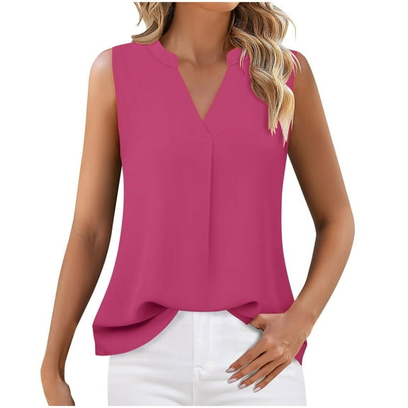 Karight Tank Top for Women Trendy V Neck Sleeveless Summer Tops Dressy Casual Business Blouses Loose Classy Ladies Work Shirt