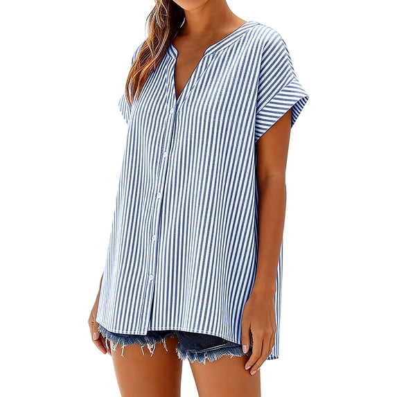 Karight V Neck Short Sleeve Tunic Top