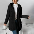 thumbnail image 1 of Karight Winter Fleece Jacket for Women Side Split Open Front Cardigans Warm Button up Sherpa Jackets Coats with Pockets, 1 of 5