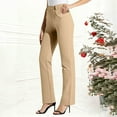 thumbnail image 1 of Karight Women Dress Pants Business Casual Straight Leg 30" Stretch Work Pants Pull On Slim-fit Regular Slacks with 4 Pockets, 1 of 7