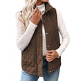 thumbnail image 1 of Karight Women Lightweight Quilted Outerwear Vest Coats Sleeveless Zip Winter Jacket with Pockets, 1 of 6