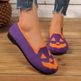 thumbnail image 1 of Karight Women Slip On Sparkly Flat Shoes Shiny Mesh Loafers Halloween Print Breathable Shoes Soft Memory Foam Sole Flat, 1 of 8