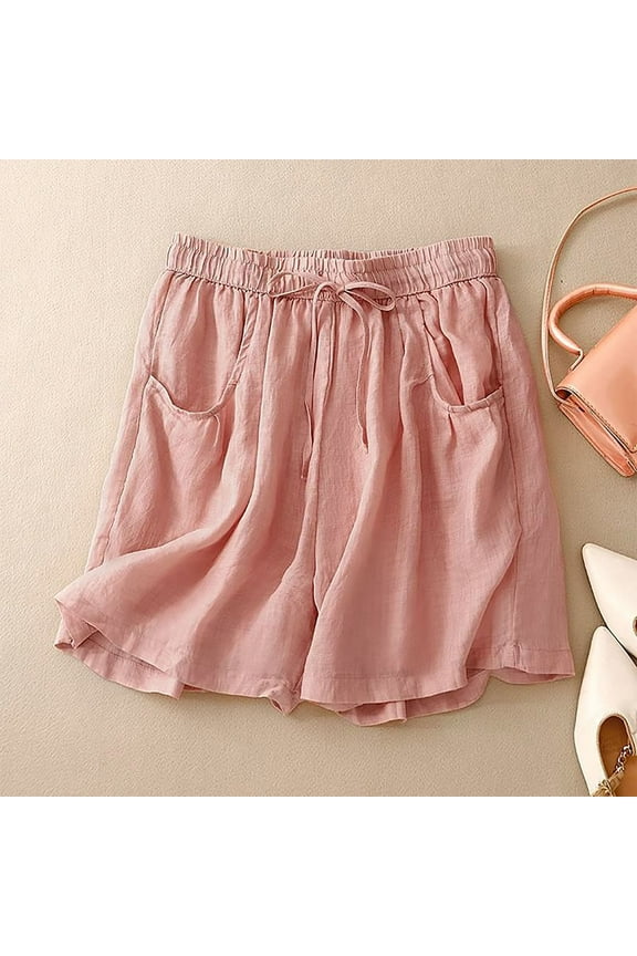 Women's Bermuda Shorts Long Cotton Loose with Pockets Knee Length for Yoga Casual Walking Exercise Shorts