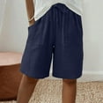 thumbnail image 1 of Karight Women's Bermuda Shorts Long Cotton Loose with Pockets Knee Length for Yoga Casual Walking Exercise Shorts, 1 of 9