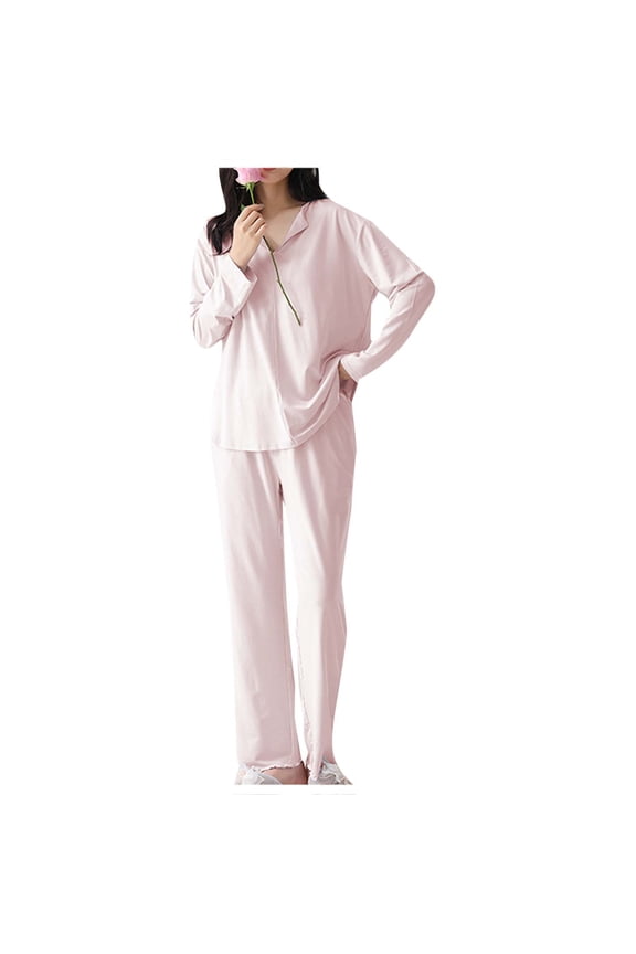 Women's Bulit-in Bra Pajama Sets Ultra-Soft Modal Loose Sleepwear 2 Piece Pjs Pullover V Neck Top & Pants Lounge Sets