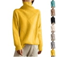 thumbnail image 1 of Karight Women's Cable Knit Sweater Turtleneck Long Sleeve Loose Chunky Casual Oversized Pullover Tops Winter Trendy, 1 of 6