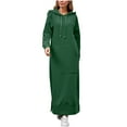thumbnail image 1 of Karight Women's Casual Long Sleeve Side Slit Pullover Maxi Hoodie Dress Slim Sweatshirt Long Dresses with Pockets, 1 of 8