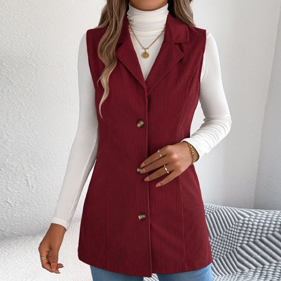 Karight Women‘s Casual Solid Color Fall/Winter Button Turndown Collar Blouse Outwear Jackets