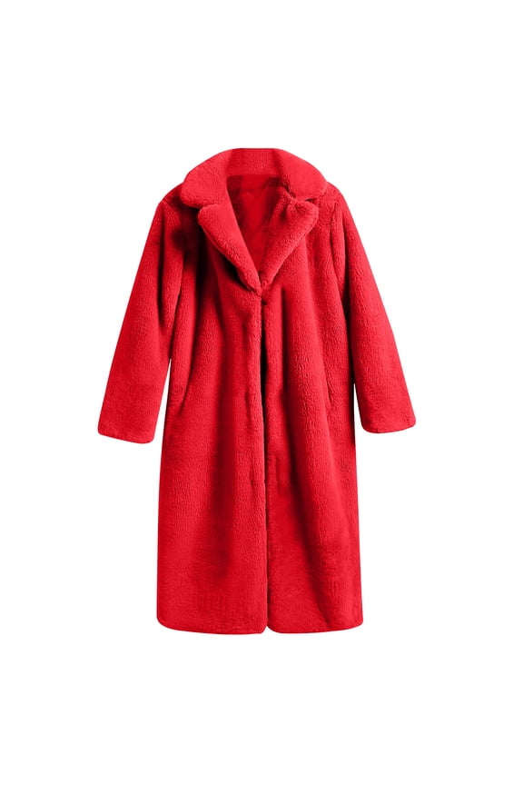 Women's Colorblock Sherpa Coat Winter Thick Faux Patchwork Medium Length Coat With Added Velvet